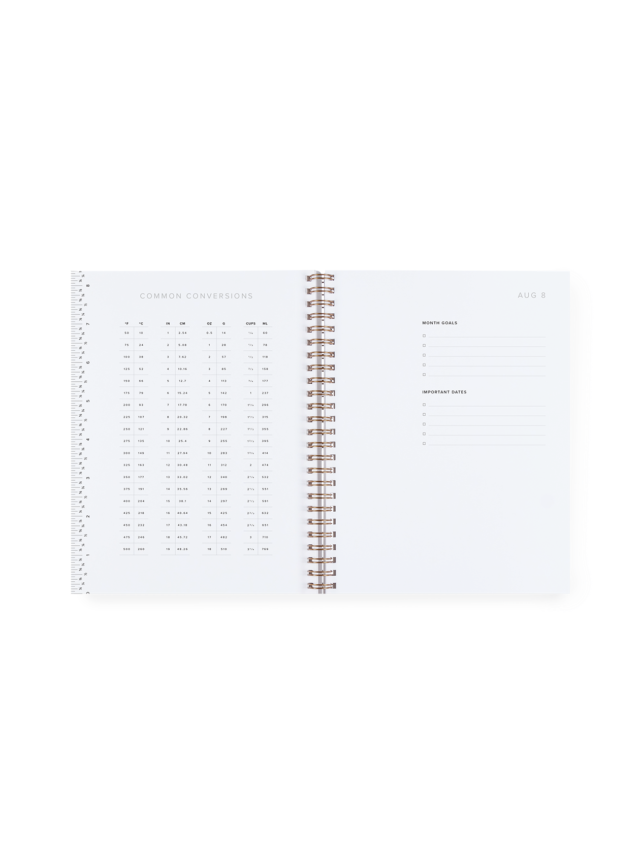 Weekly Grid Planner interior conversions spread