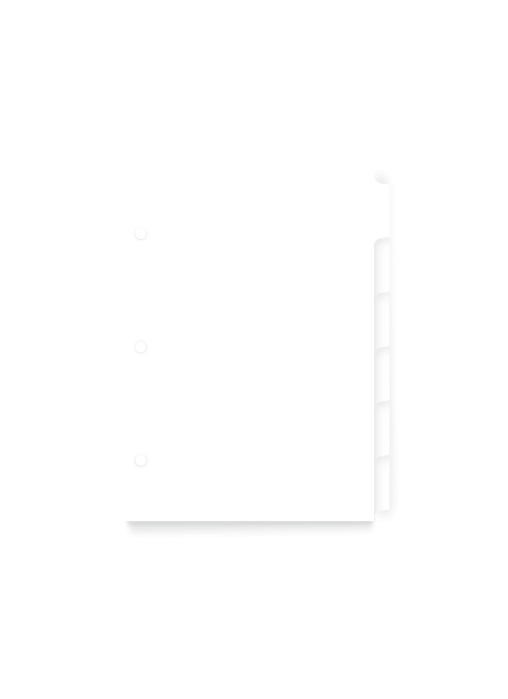 The appo-inted.livempact Binder Tabs, front view.