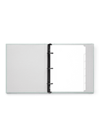 The appo-inted.livempact Binder Tabs in the Mineral Compact Binder, front view.