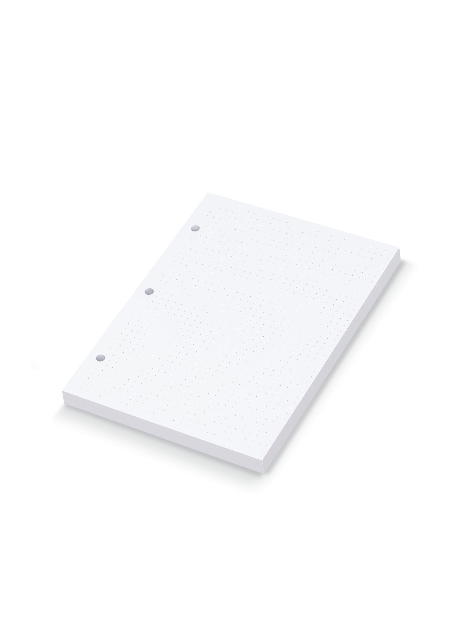 The appo-inted.livempact Binder Dot Grid Inserts, angled side view. || Dot Grid