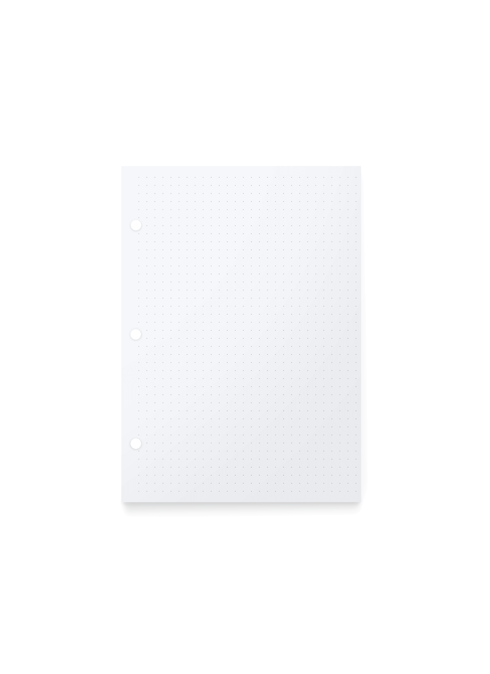 The appo-inted.livempact Binder Dot Grid Inserts, front view. || Dot Grid